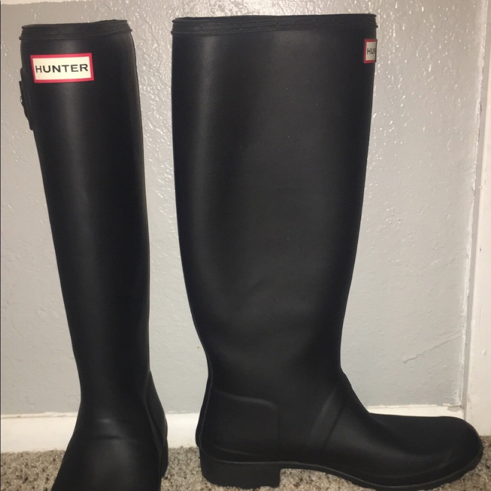 Tall Matte Black Hunter Rainboots